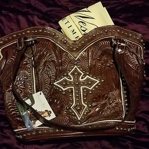 American west 100% leather purse